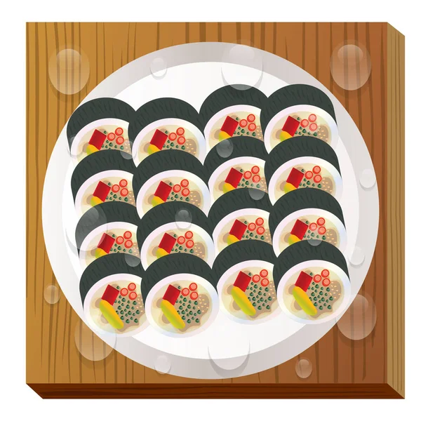 Sushi Vector Illustratie Icoon Element Achtergrond — Stockvector