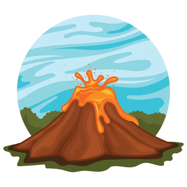 Vulcão Vetor Ilustração Ícone Elemento Fundo — Vetor de Stock