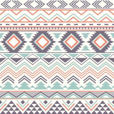 Aztek süsleme şablonunun renkli vektör çizimi