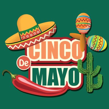 Brezilyalı Cinco de Mayo tatil illüstrasyonu, vektör illüstrasyonu