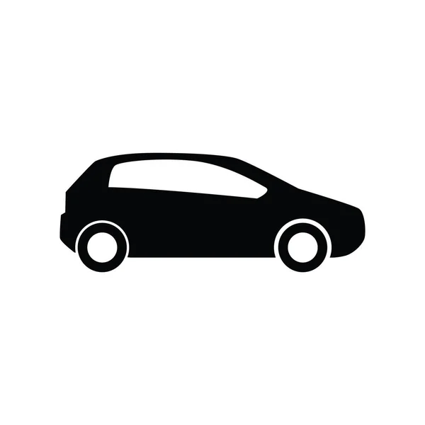 Zwart Pictogram Van Auto Geïsoleerd Witte Achtergrond — Stockvector