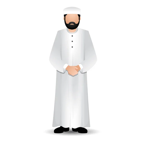 Bunte Vektorillustration Der Muslimischen Person Cartoon Figur — Stockvektor