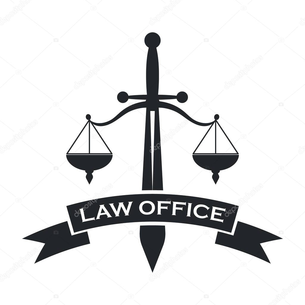 Colorful logotype for law firm, vector illustration