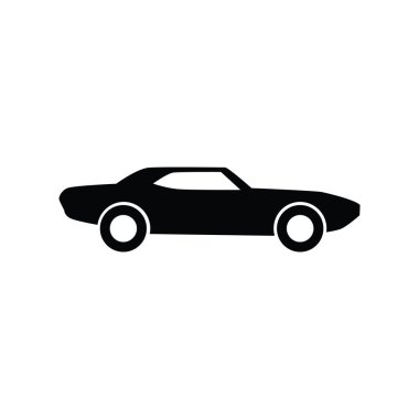 Beyaz arkaplanda siyah araç simgesi