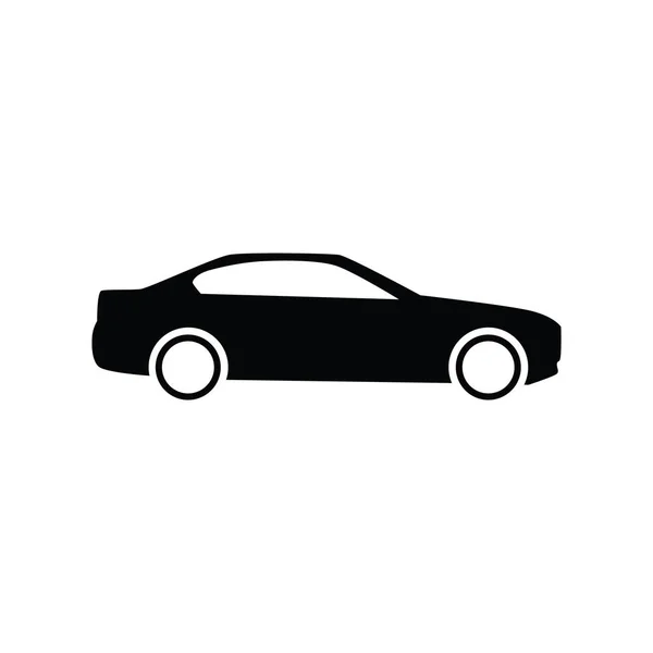 Schwarze Ikone Des Autos Isoliert Auf Weißem Hintergrund — Stockvektor