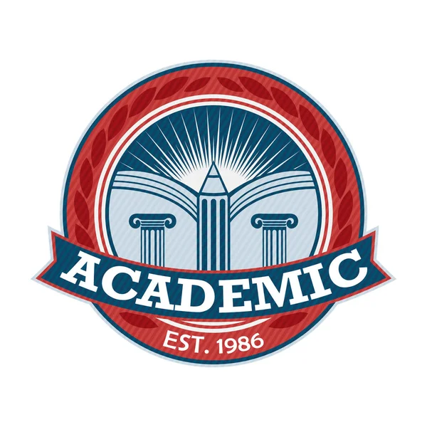 Logotipo Colorido Instituição Ensino Modelo Vetorial Para Tema Educação — Vetor de Stock