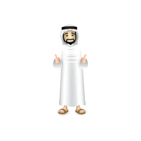 Bunte Vektorillustration Der Muslimischen Person Cartoon Figur — Stockvektor