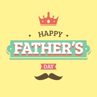 Babalar Günü kartı, vektör illüstrasyonu