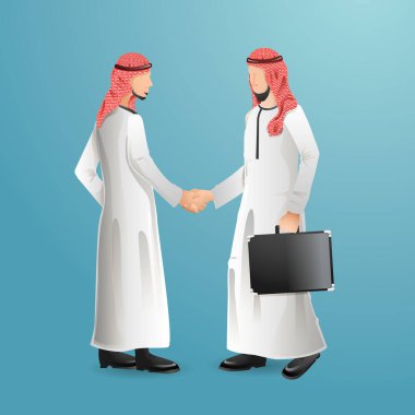 Müslüman insan çizgi film karakterinin renkli vektör çizimi 