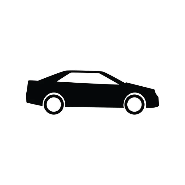 Zwart Pictogram Van Auto Geïsoleerd Witte Achtergrond — Stockvector