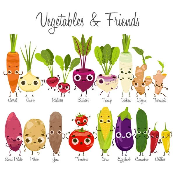 Illustrasjon Grønnsaker Fruktvektor Bakgrunn Ikongrunnstoff – stockvektor