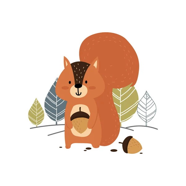 Squirrel Vector Illustration Icon Element Background — 스톡 벡터