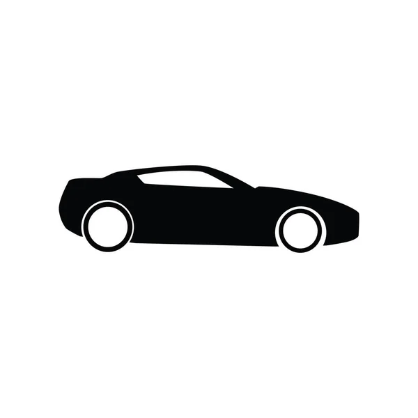 白い背景に隔離された車の黒いアイコン — ストックベクタ