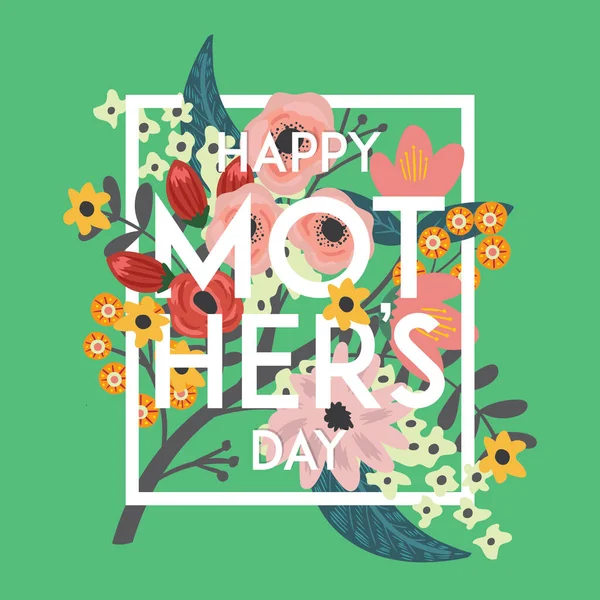 Tarjeta Felicitación Vectorial Para Celebración Del Día Las Madres Estilo — Archivo Imágenes Vectoriales