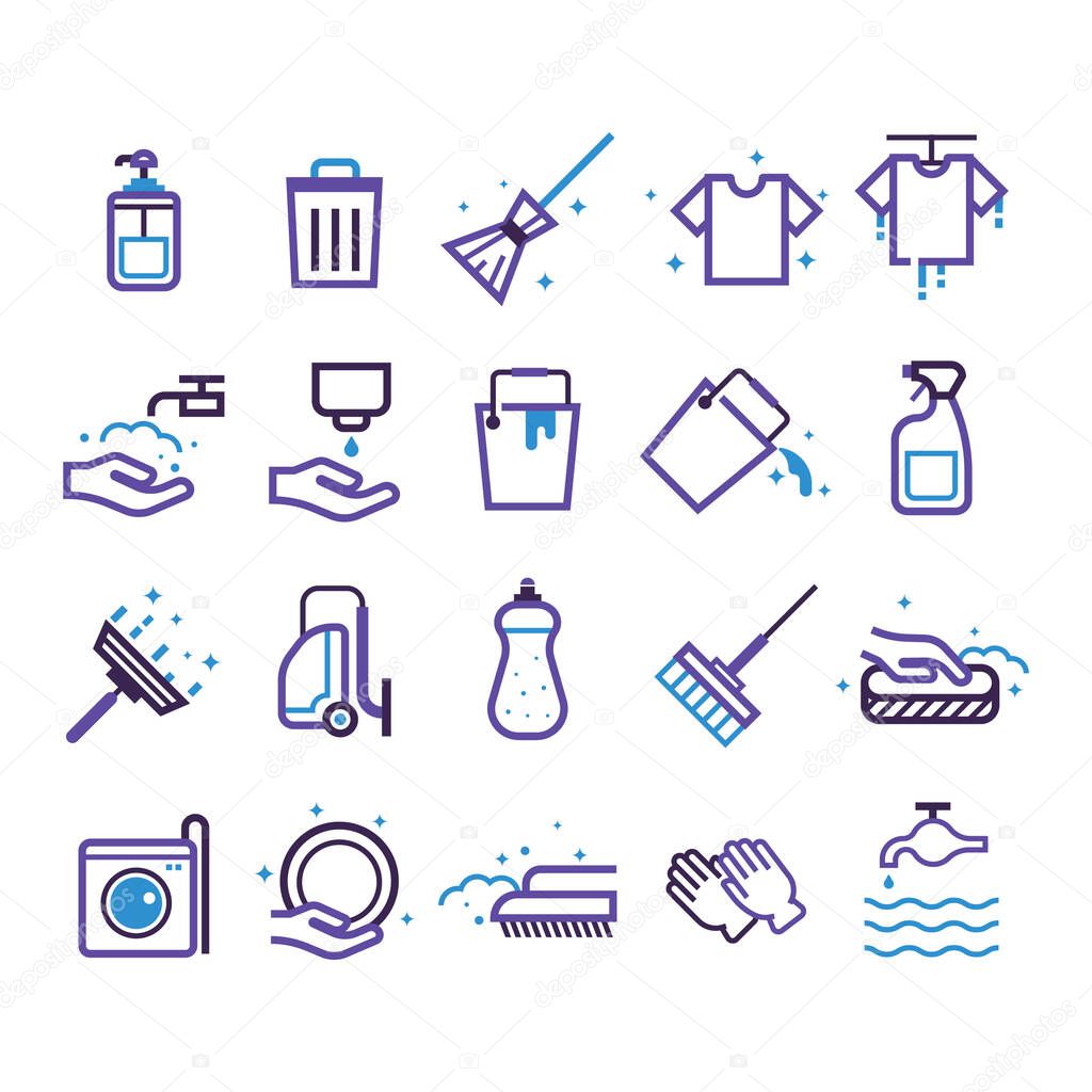Vector template of cleaning icons set for your design
