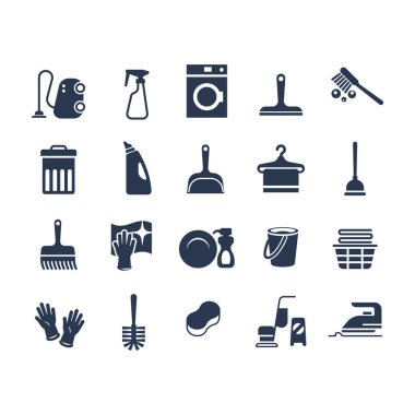 Tasarımınız için temizleme simgelerinin vektör şablonu