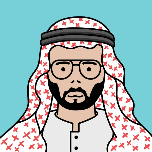 Bunte Vektorillustration Der Muslimischen Person Cartoon Figur — Stockvektor