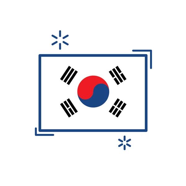 Korea Vlag Vector Illustratie Pictogram Element Achtergrond — Stockvector