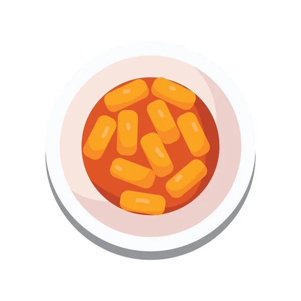Korean Food Vector Illustration Icon Element Background — 스톡 벡터