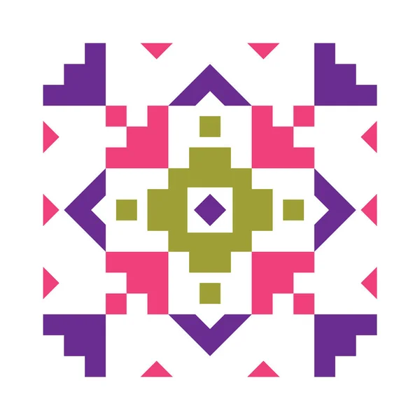 Kleurrijke Vector Illustratie Van Aztec Ornament Sjabloon — Stockvector