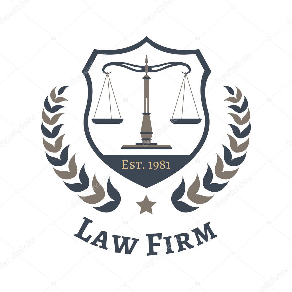 Colorful logotype template for law firm, vector illustration 