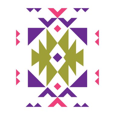 Aztek süsleme şablonunun renkli vektör çizimi