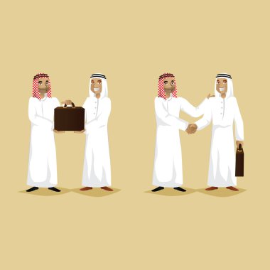 Müslüman insan çizgi film karakterinin renkli vektör çizimi 