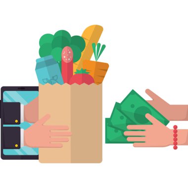 alışveriş vektörü illüstrasyonu, simge ögesi arkaplanı