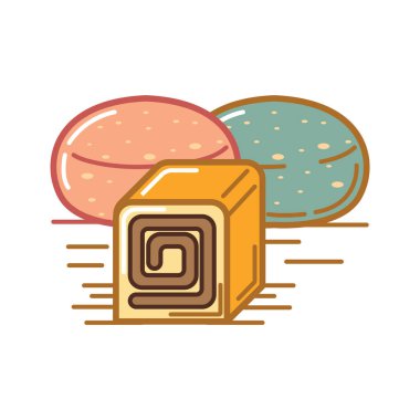 yiyecek konsepti arka plan, modern vektör illüstrasyonu 