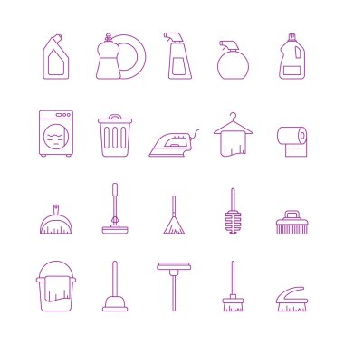 Tasarımınız için temizleme simgelerinin vektör şablonu