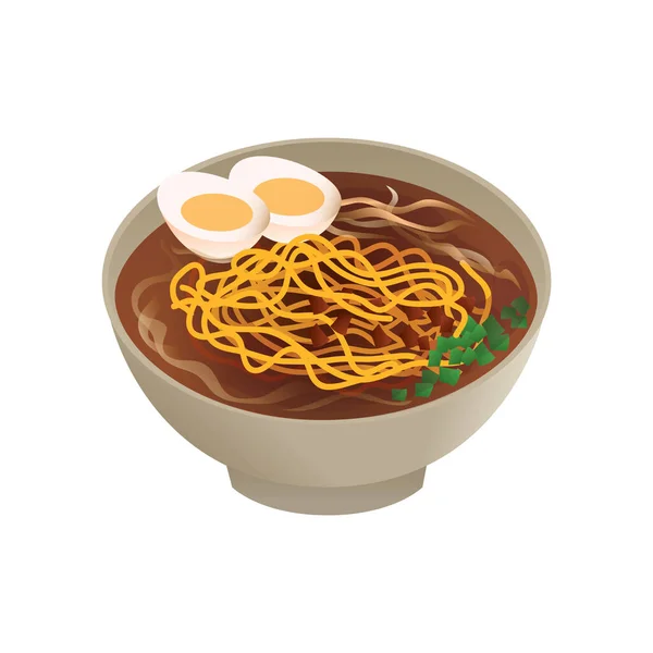 Noodle Soup Vector Illustration Icon Element Background — Stock Vector