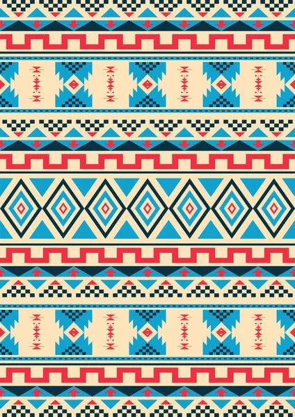 Illustrazione Vettoriale Colorata Del Modello Ornamento Azteco — Vettoriale Stock