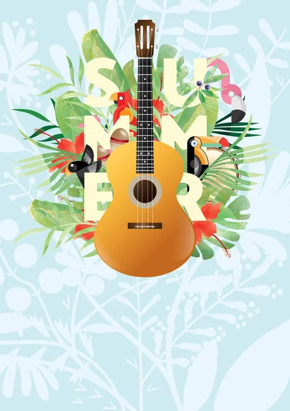 Modelo Cartaz Vetorial Colorido Para Festival Música Verão — Vetor de Stock