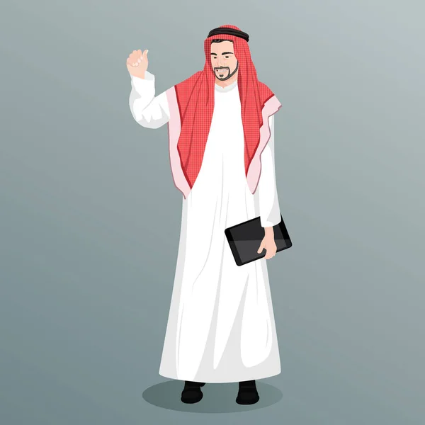 Ilustração Vetorial Colorida Personagem Desenho Animado Pessoa Muçulmana —  Vetores de Stock