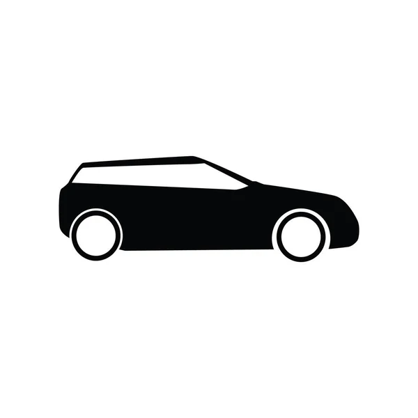 Zwart Pictogram Van Auto Geïsoleerd Witte Achtergrond — Stockvector