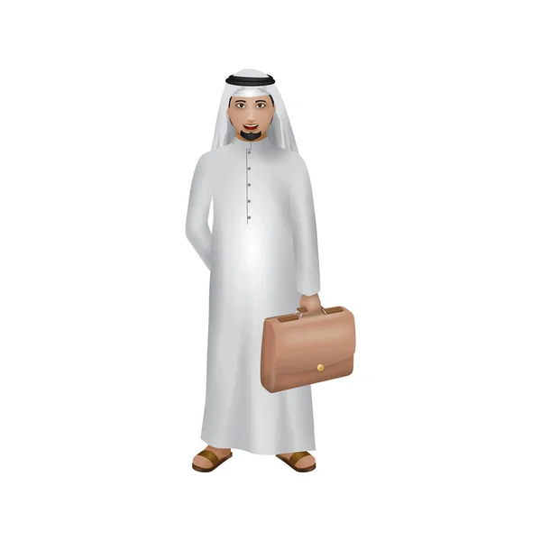 Ilustração Vetorial Colorida Personagem Desenho Animado Pessoa Muçulmana — Vetor de Stock
