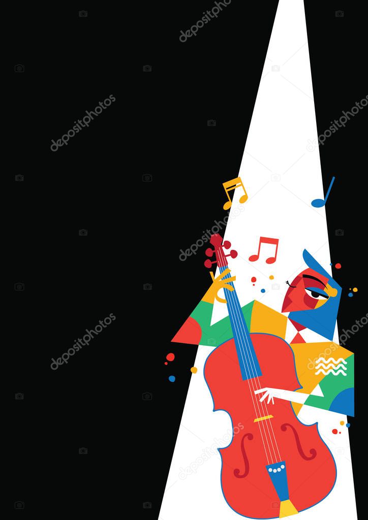 Colorful vector poster template for summer music festival 