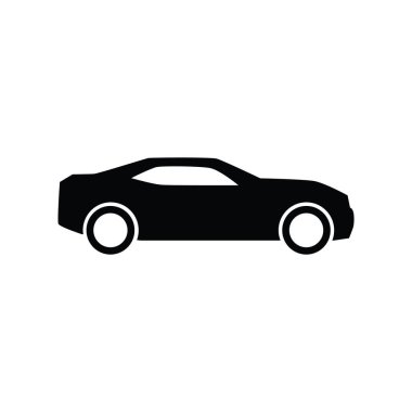 Beyaz arkaplanda siyah araç simgesi