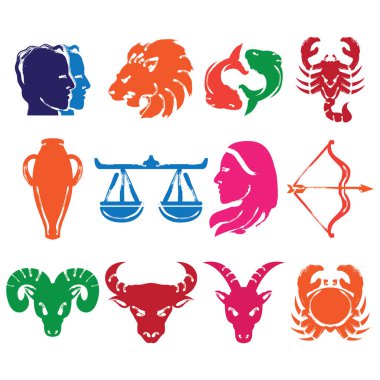 Zodiac vektör çizimi, simge ögesi arkaplanı