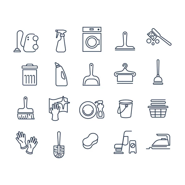 Plantilla Vectorial Iconos Limpieza Para Diseño — Vector de stock