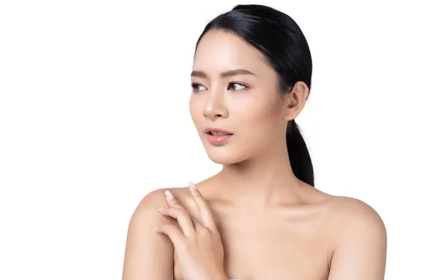 Belle Spa Jeune Femme Asiatique Avec Une Peau Parfaite Propre — Photo