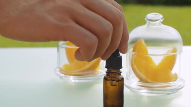 Arancio scorza olio essenziale — Video Stock