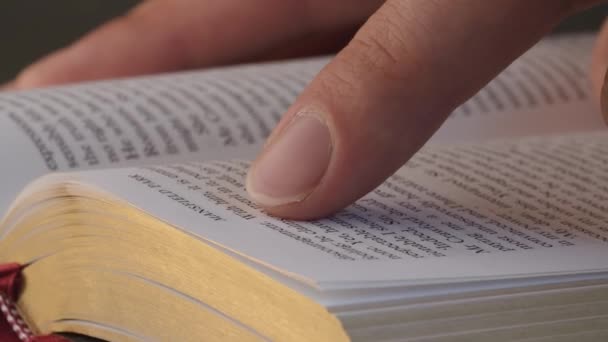 Finger retrace les lignes du livre — Video