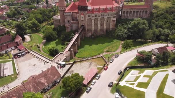 Καστελούλ Κορβινιλορ Corvin Κάστρο Επίσης Γνωστό Hunyadi Κάστρο Hunedoara Κάστρο — Αρχείο Βίντεο