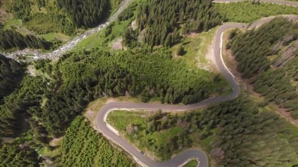 Curved Road Transalpina Road Carpathian Mountains Tranpennsylvania Romania — стокове відео