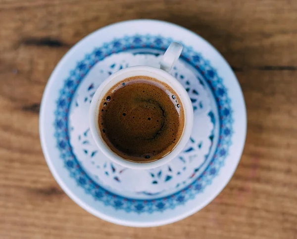 Schwarzer Kaffee Traditioneller Türkischer Tasse Nahaufnahme — Stockfoto