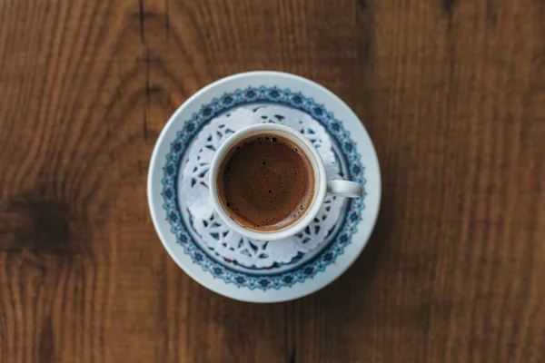 Turkish Coffee Authentic Drink Espresso Table Top View — Stock Photo, Image