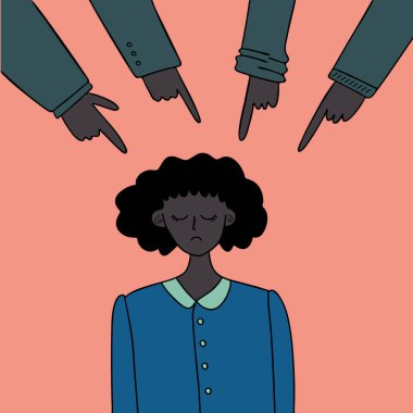 Üzgün ya da depresif siyah bir kadın.... 