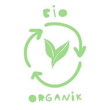 Biyolojik organik ürünlerin sembolü. Geri dönüşüm işareti. Kendine ve tüm dünyaya karşı çevre dostu tavır.. 