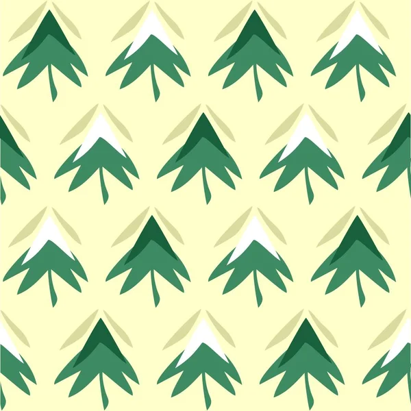 Tanne Illustration Nahtlose Muster Hintergrund Wallpaper Kombinationsfarben Grün Weiß Und — Stockvektor